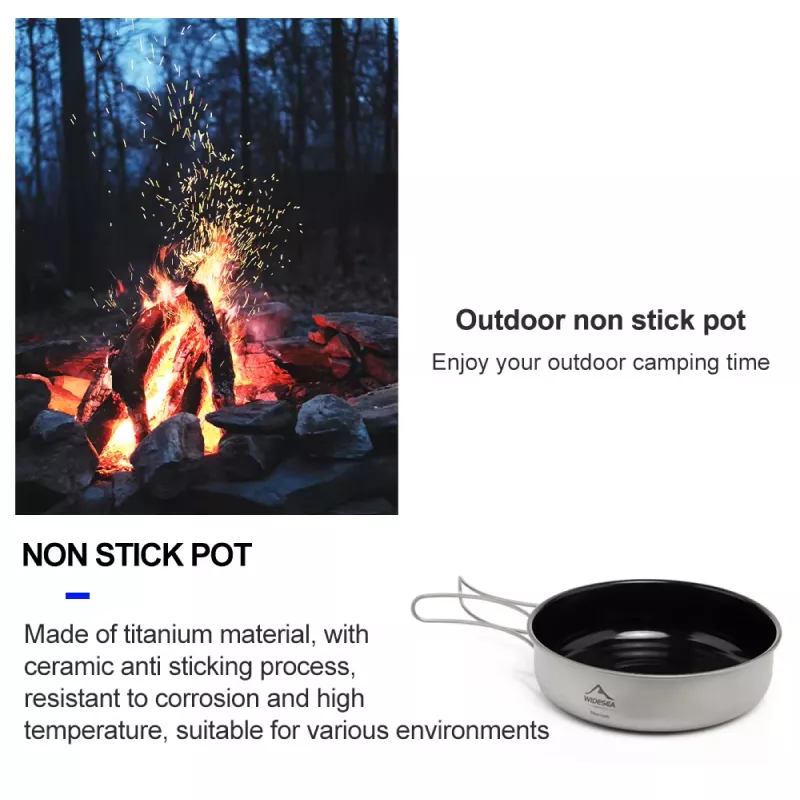 Ultra-light Titanium Camping Frying Pan Pot Plate - Image 5