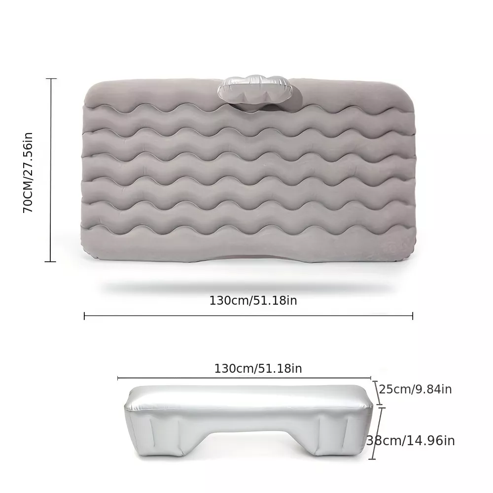 Universal Inflatable Car Travel Mattress with Pillows for Back Seat and Camping - Image 6