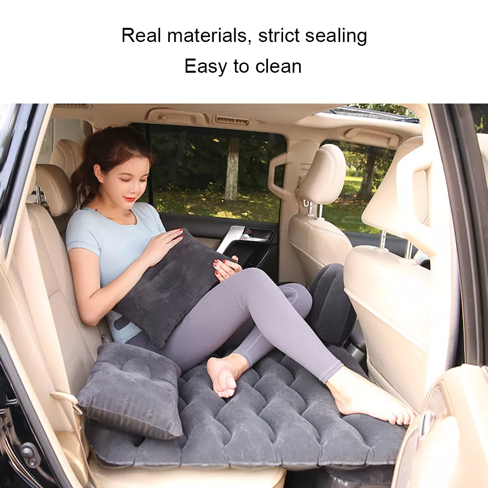 Universal Inflatable Car Travel Mattress with Pillows for Back Seat and Camping - Image 3