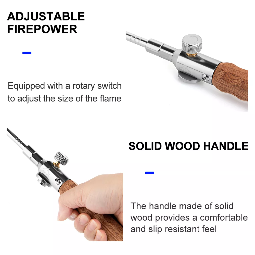 Portable Long Flame Camping Igniter with Wooden Handle - Image 4