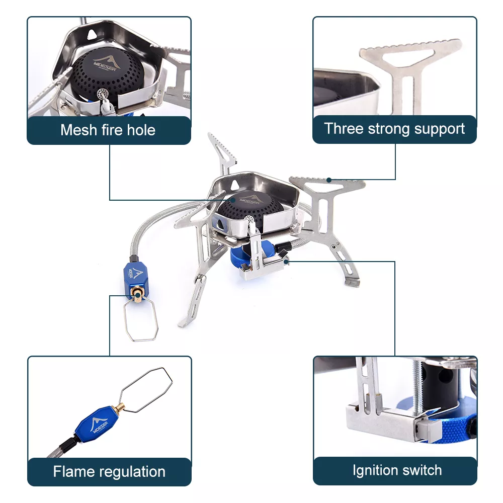 Portable Foldable Outdoor Camping Stove with 3500W Windproof Gas Burner - Image 3