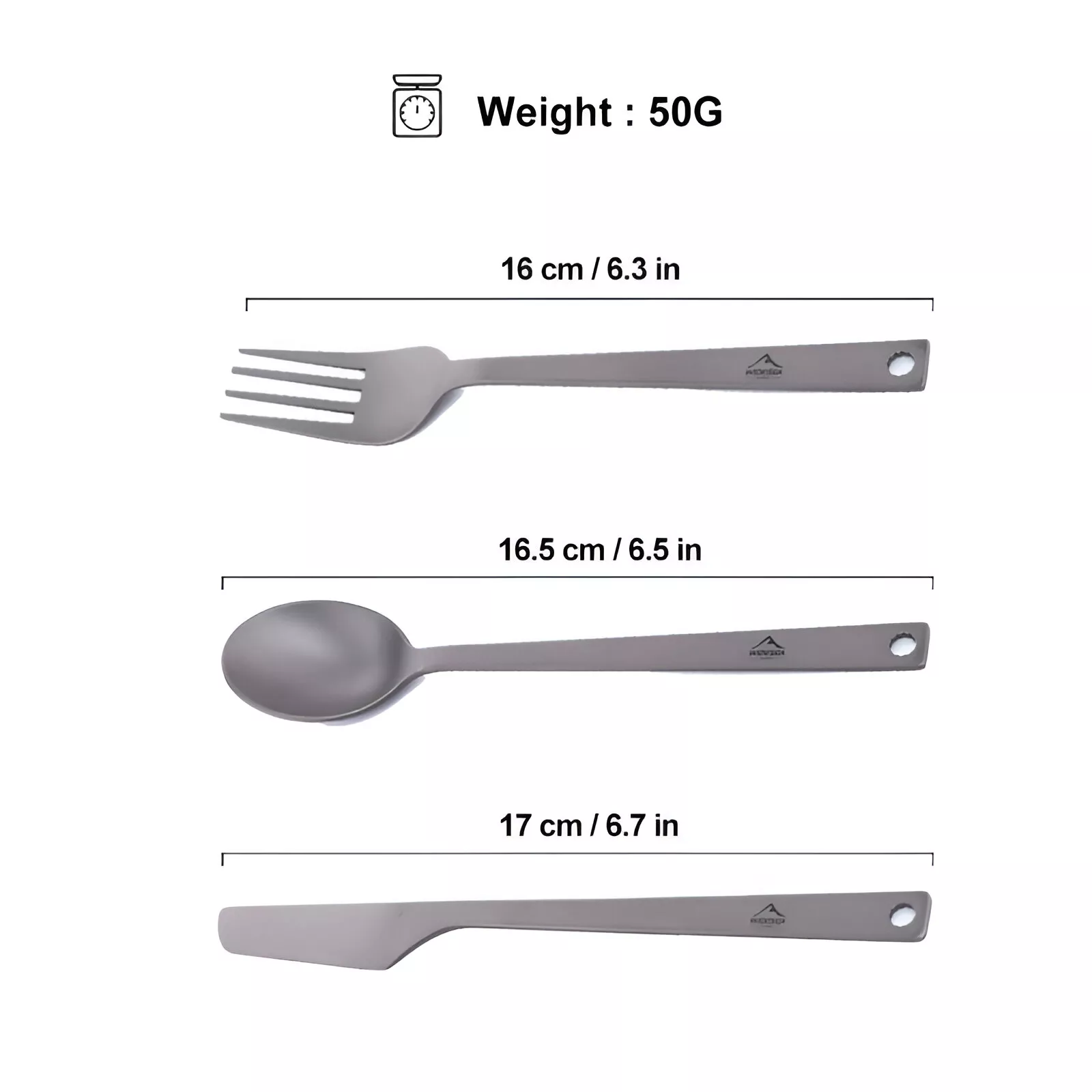 Ultralight Titanium Spoon Fork Knife Set - Image 6