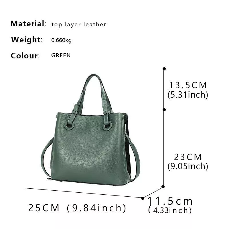 Genuine Leather Crossbody Bucket Bag – Stylish Handbag in Premium Cowhide Leather - Image 7