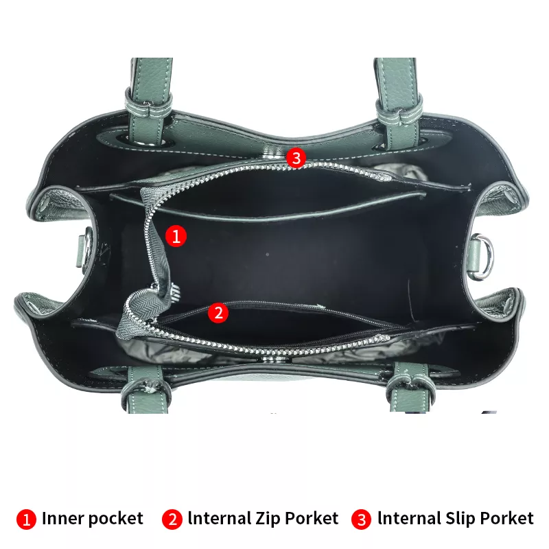 Genuine Leather Crossbody Bucket Bag – Stylish Handbag in Premium Cowhide Leather - Image 6