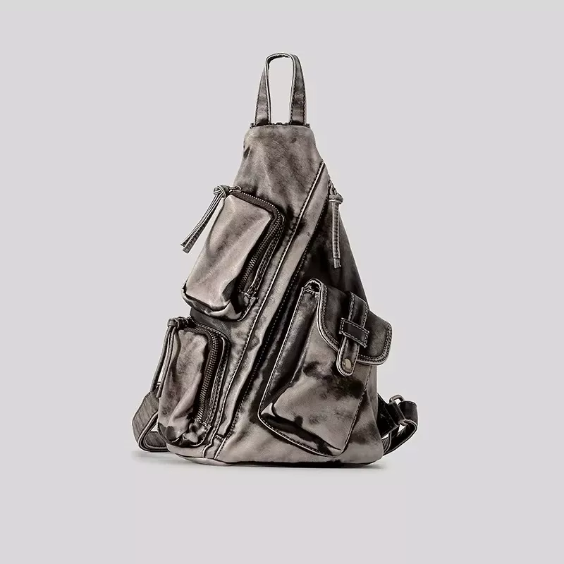 Vintage Punk Style Leather Backpack - Image 6