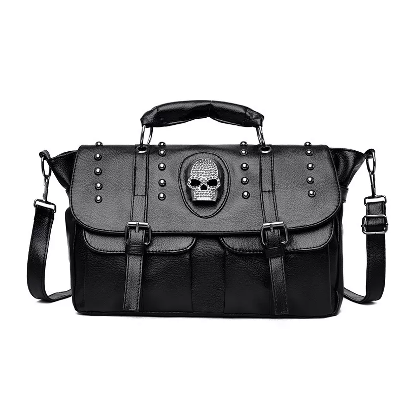 Elegant Punk Style Skull Tote Bag - Image 2