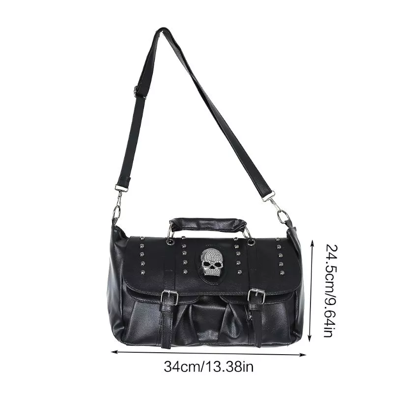Elegant Punk Style Skull Tote Bag - Image 9