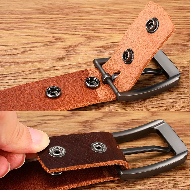 Men's Top Layer Leather Vintage Belt - Image 6