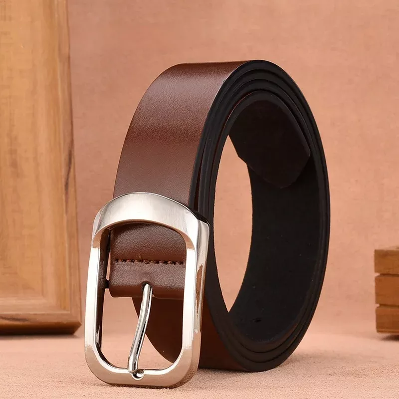 Luxury Brown Genuine Leather Men's Belt - Image 2
