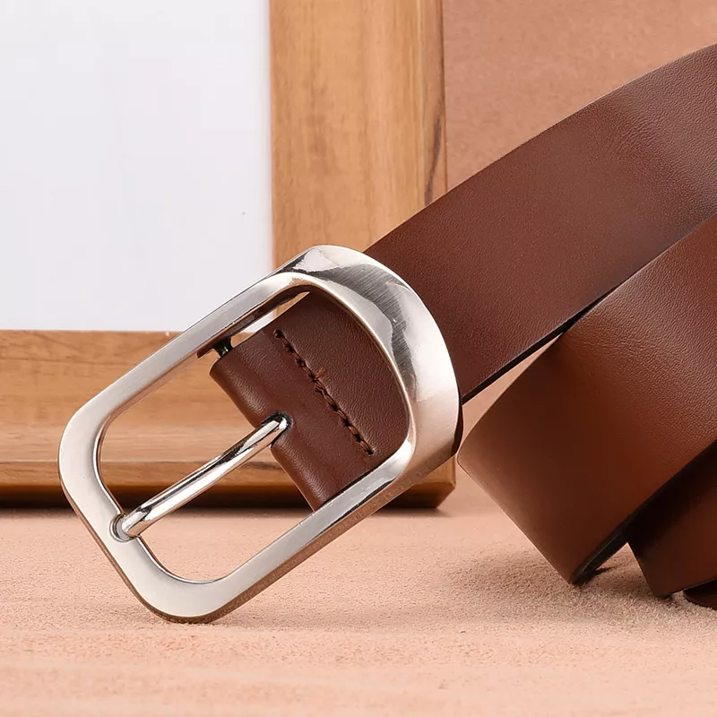 Luxury Brown Genuine Leather Men's Belt - Image 4