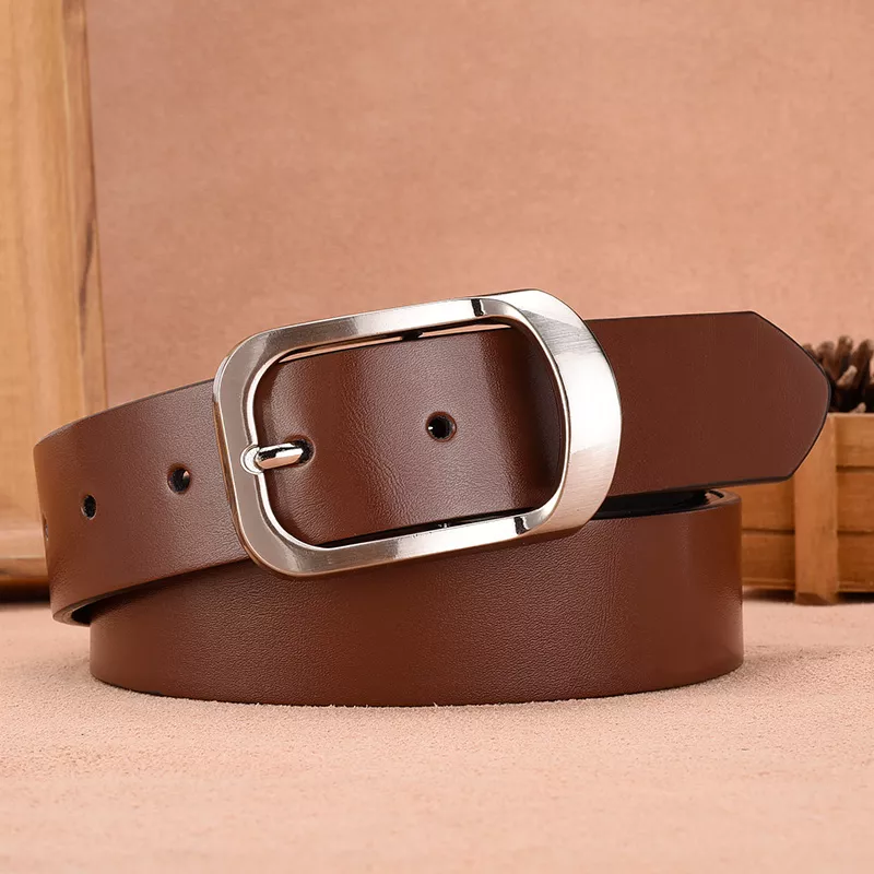 Luxury Brown Genuine Leather Men's Belt - Image 3
