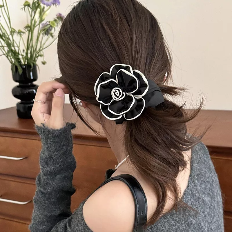 Elegant Vintage Camellia Handmade Hair Ties Headband for Women - Stylish Hair Accessories - Image 2