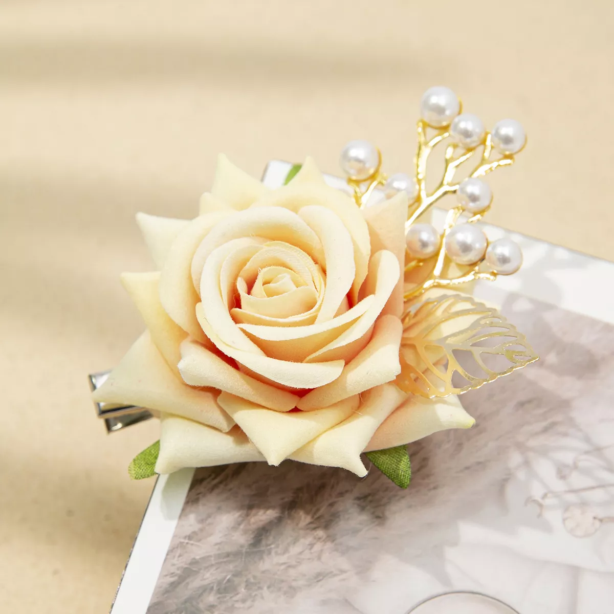 Bohemian Rose Flower Pearl Hair Clip for Women – Elegant Sweet Lady Style - Image 6