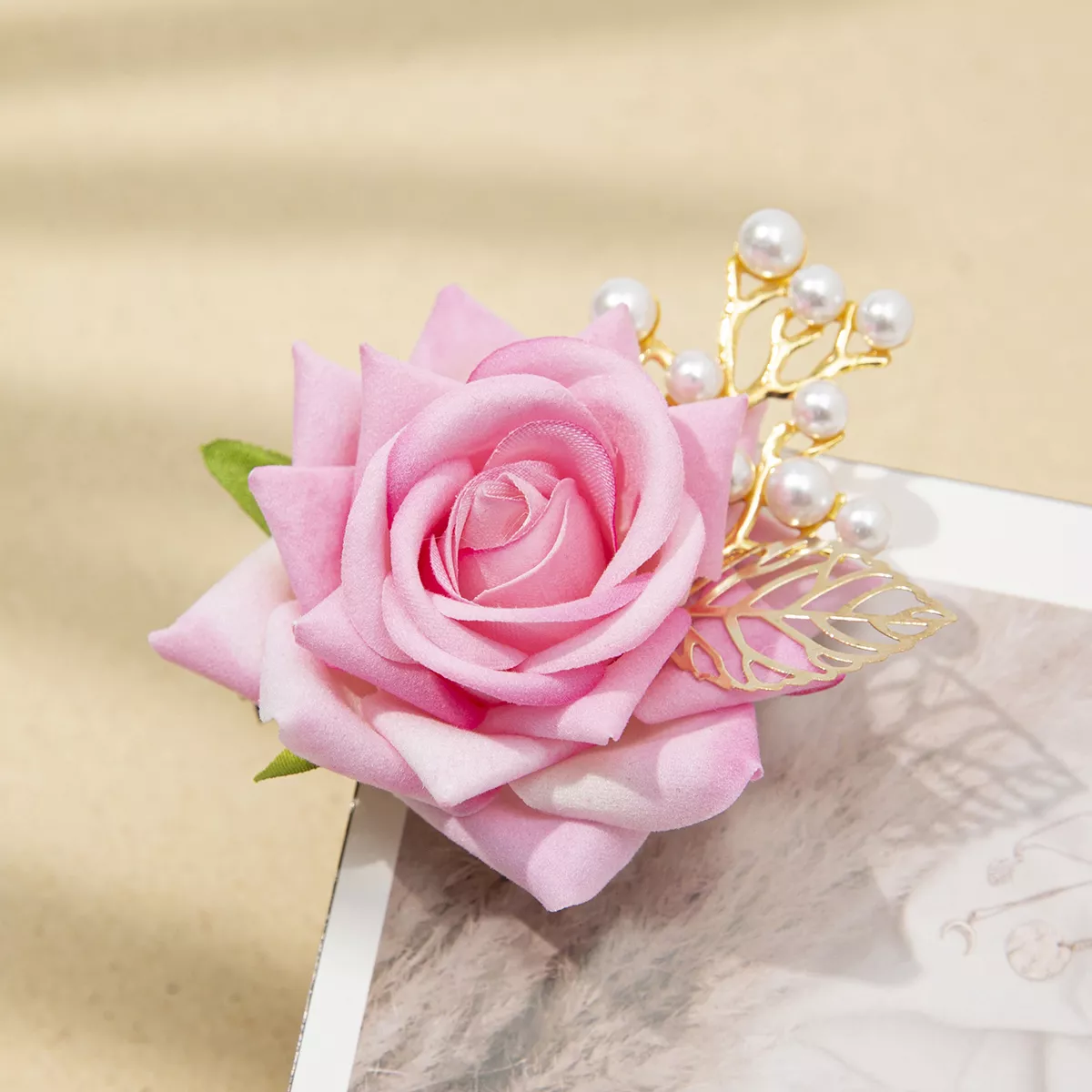 Bohemian Rose Flower Pearl Hair Clip for Women – Elegant Sweet Lady Style - Image 3