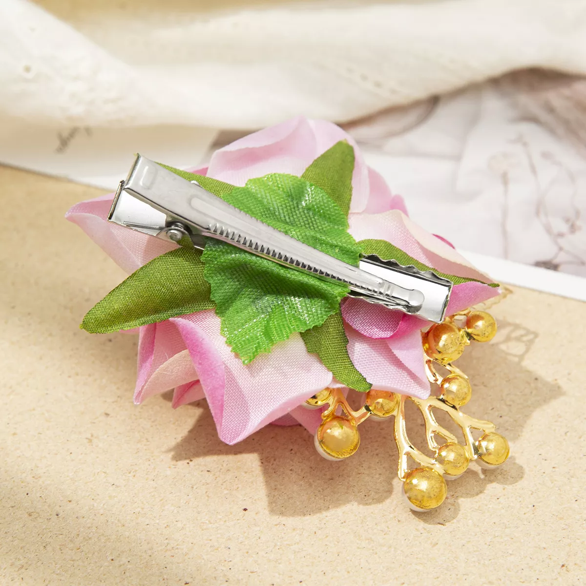 Bohemian Rose Flower Pearl Hair Clip for Women – Elegant Sweet Lady Style - Image 7