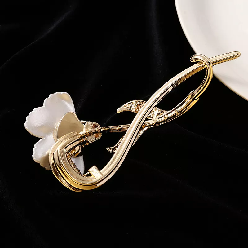 Elegant Ginkgo Biloba Metal Flower Hair Clips for Women - Fashion Ponytail Claw Accessory - Image 3