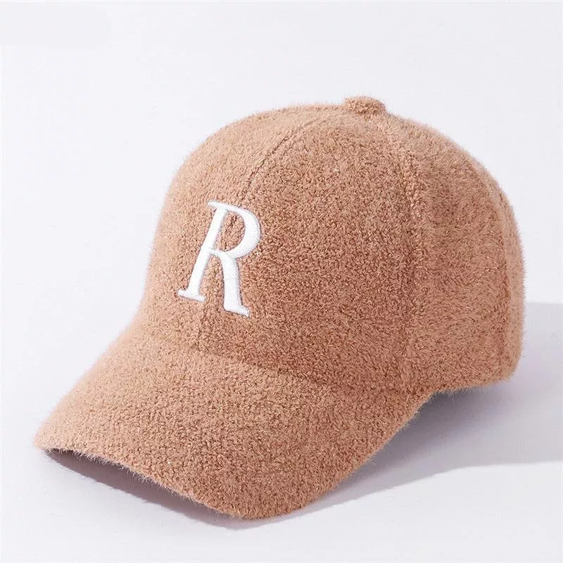 Cozy Winter Letter Embroidery Baseball Cap – Warm Casual Mink Plush Hat - Image 2