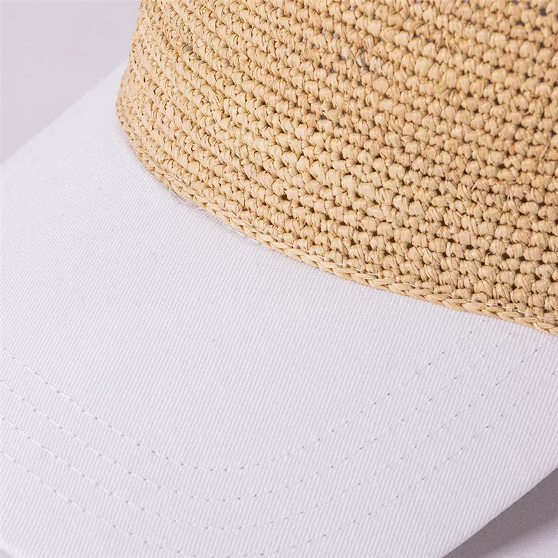 Stylish Straw Stitching Baseball Cap - Adjustable Summer Sun Protection - Image 6