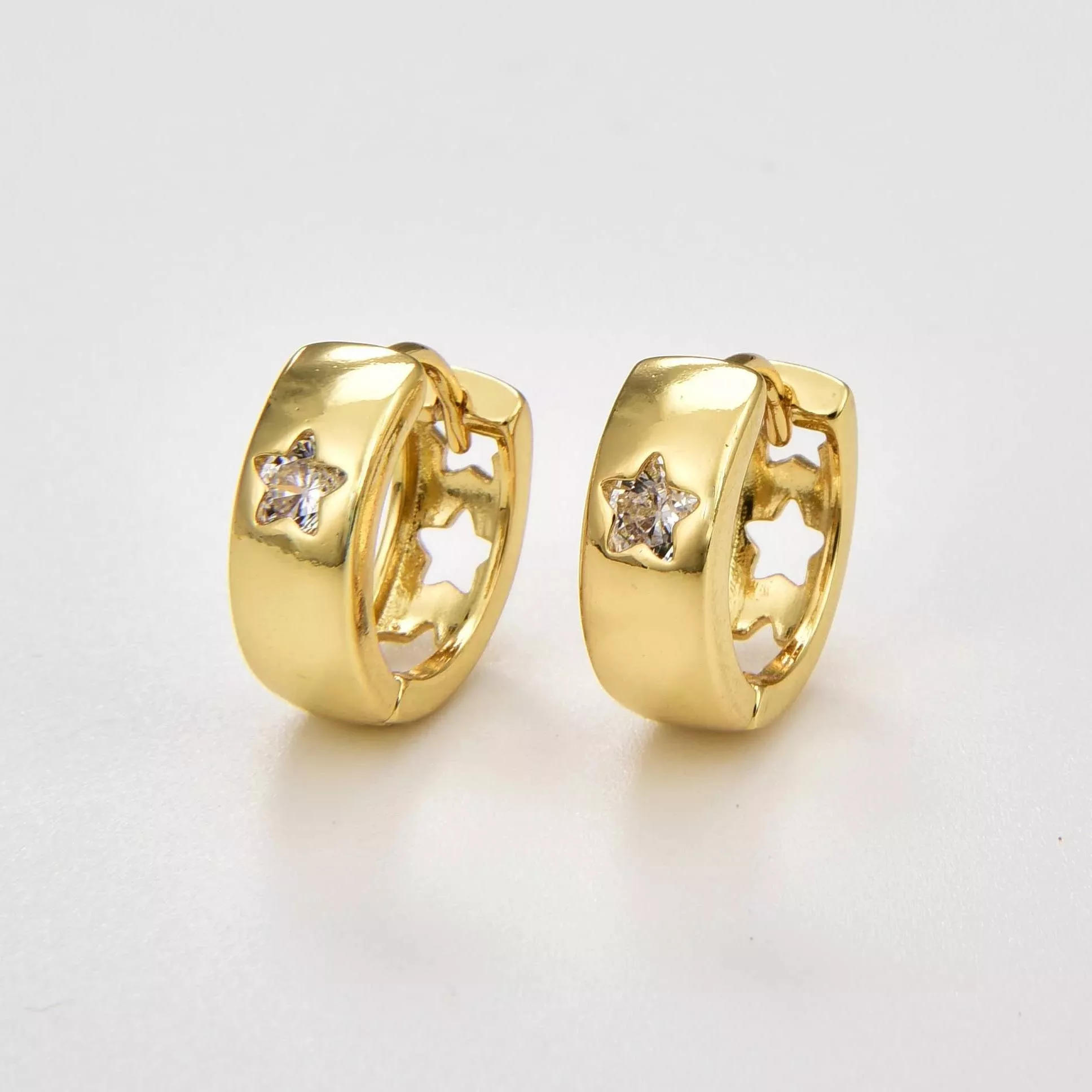 Zircon Star Hoop Earrings - Image 5