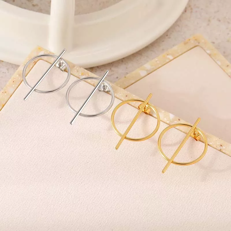 Exaggerated Gold Circle Stud Earrings for Women - Image 4