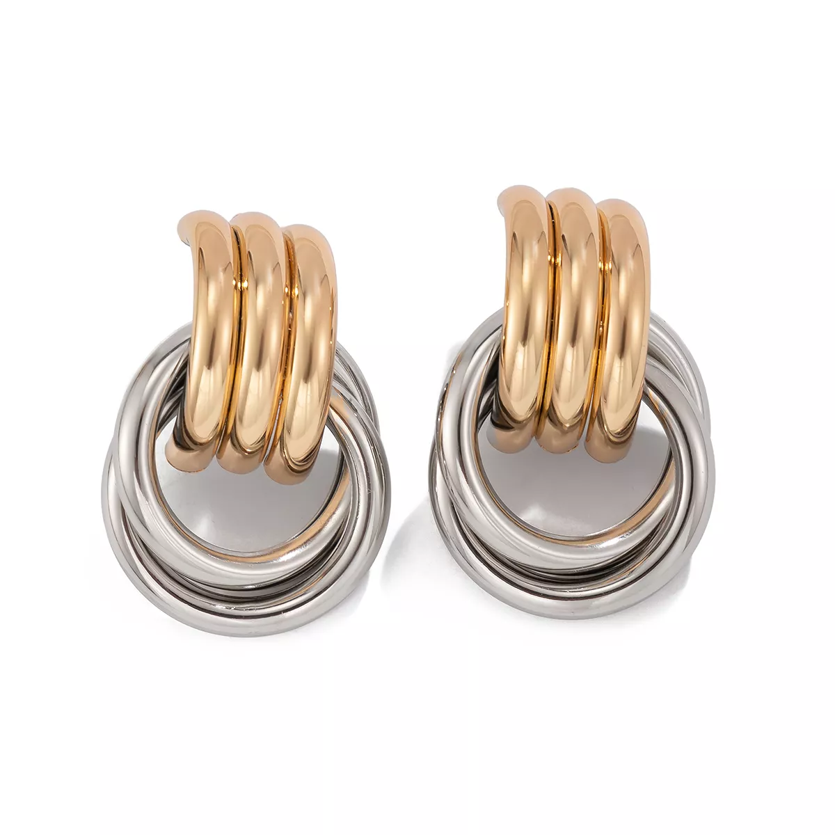 Unique Mixed Color Geometric Drop Earrings - Image 6