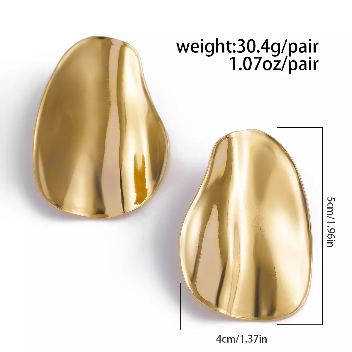 Creative Irregular Folded Metal Stud Earrings – Punk Geometric Fashion Jewelry - Image 7