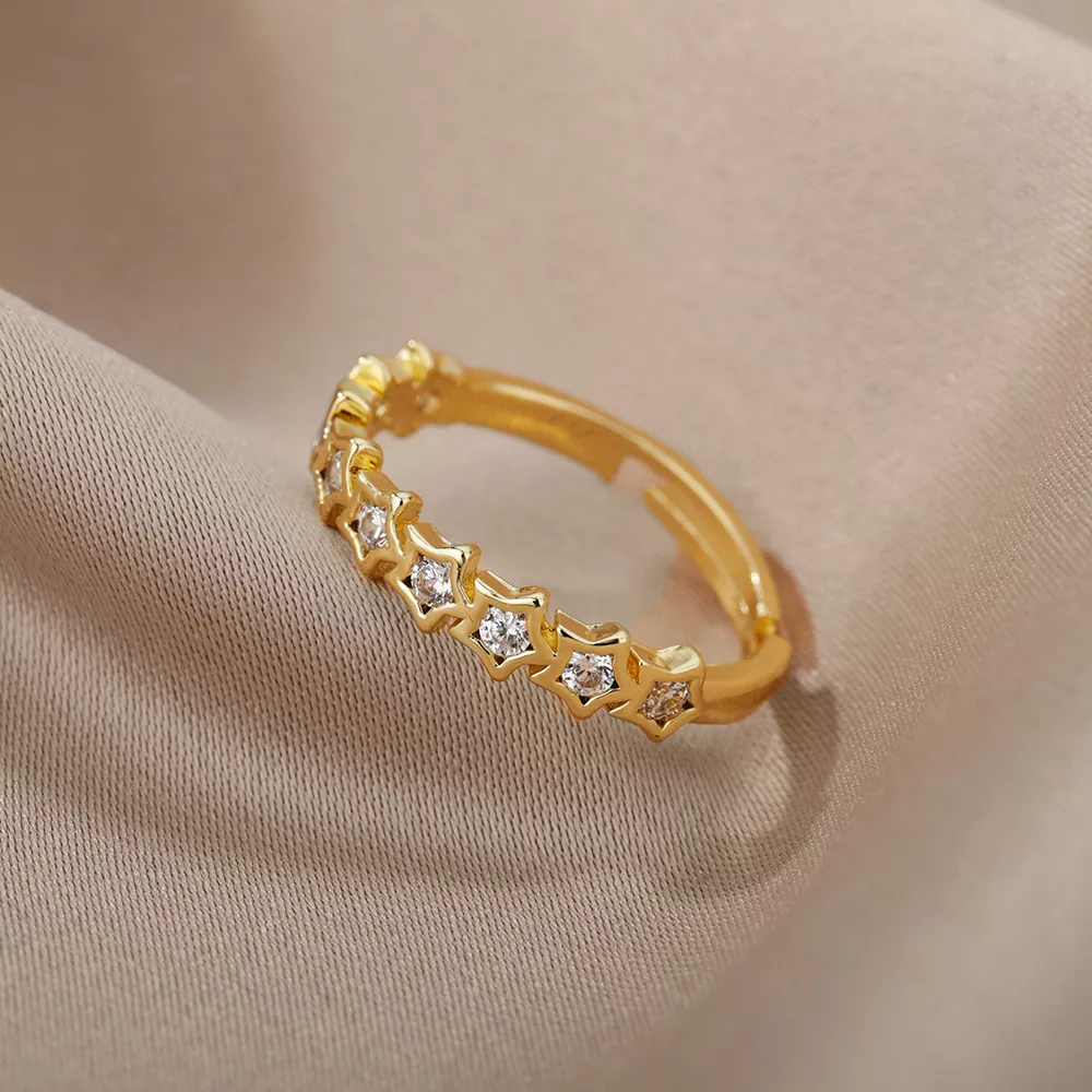 Adjustable Korean Zircon Star Crystal Ring - Image 5