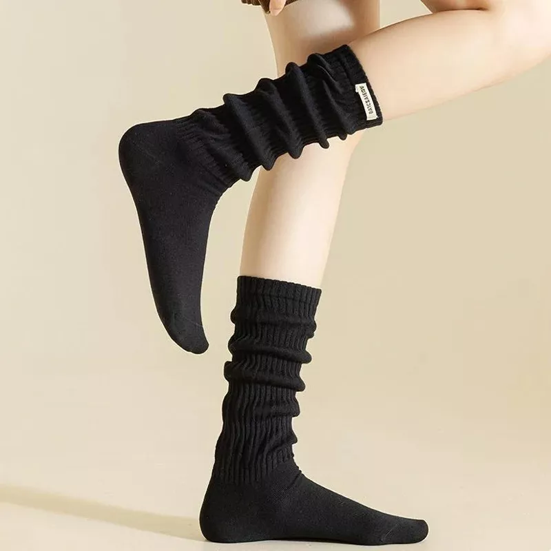 Chic Pleated Mid-Calf Socks