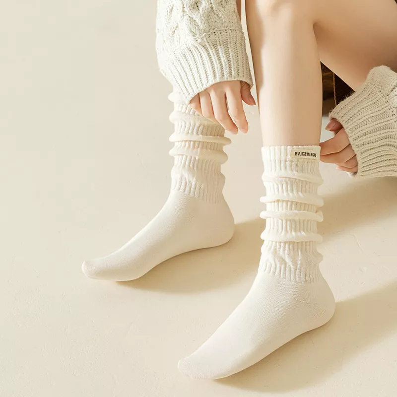 Chic Pleated Mid-Calf Socks - Image 4