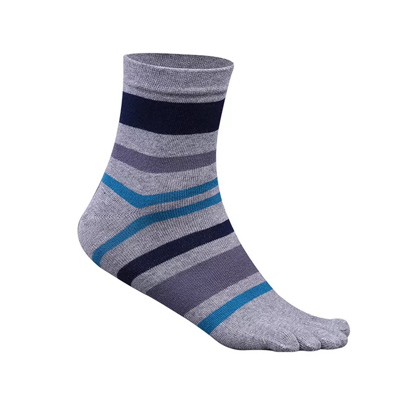 Men's Striped Cotton Toe Socks - Image 6