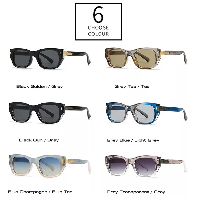 Retro Square Gradient UV400 Sunglasses for Women & Men – Cat Eye Rivet Design - Image 4
