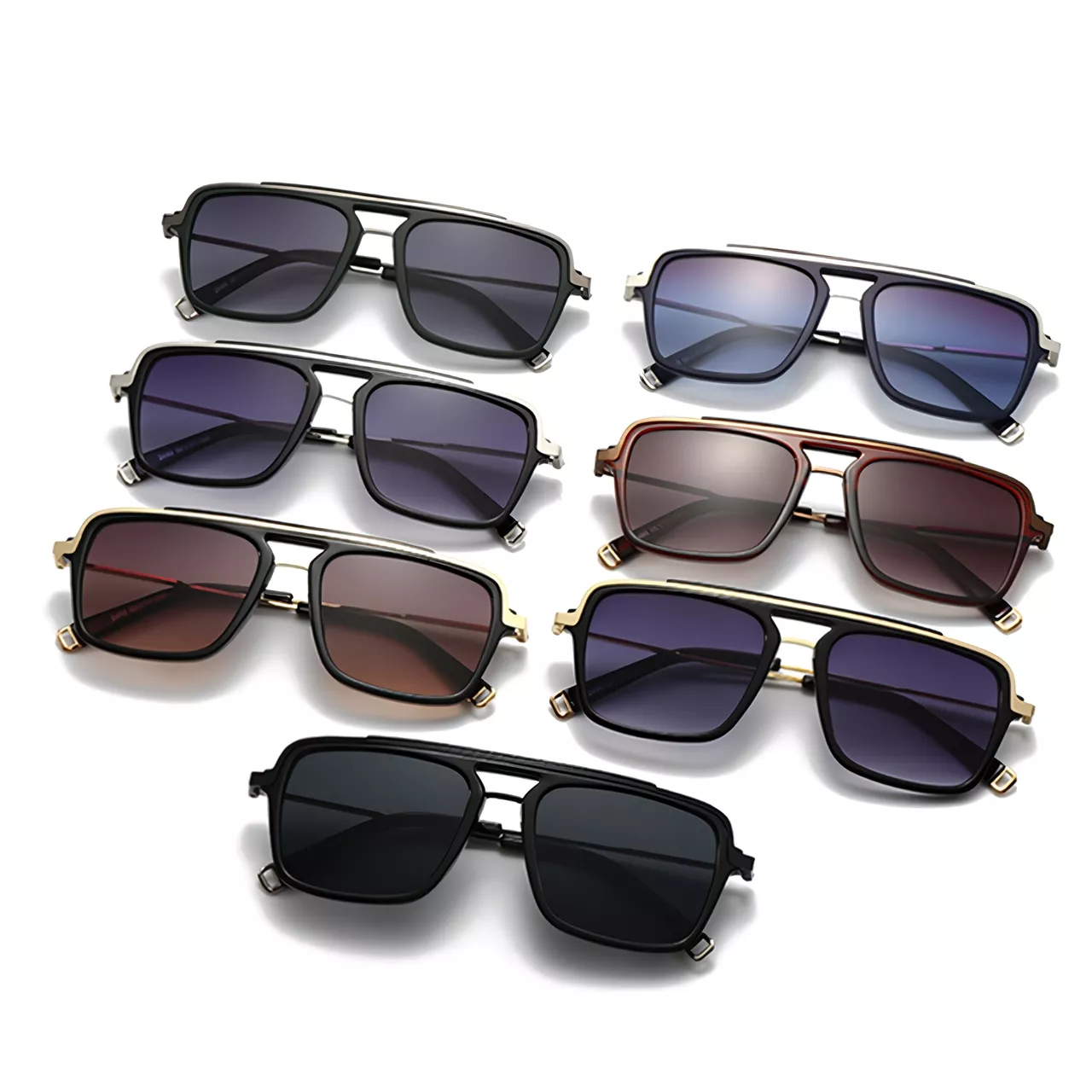 Retro Square Double Bridge Sunglasses for Men & Women – UV400 Gradient Lenses - Image 3