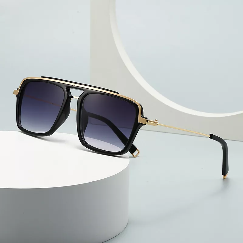 Retro Square Double Bridge Sunglasses for Men & Women – UV400 Gradient Lenses - Image 2