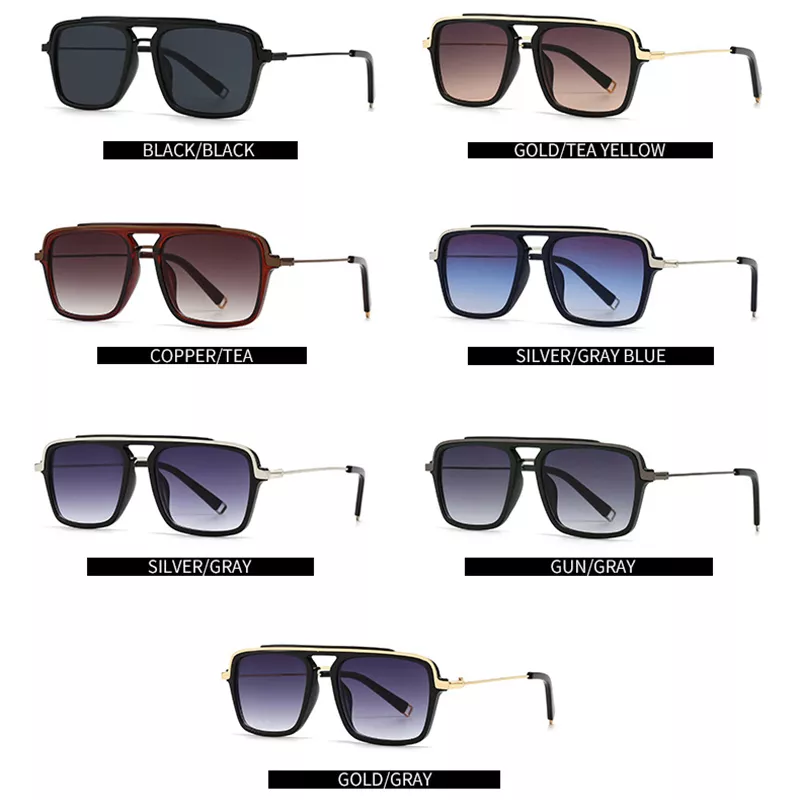 Retro Square Double Bridge Sunglasses for Men & Women – UV400 Gradient Lenses - Image 4