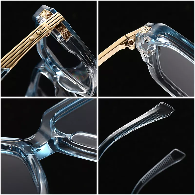 Retro Square Double Color Sunglasses with Gradient Lenses and UV400 Protection - Image 5