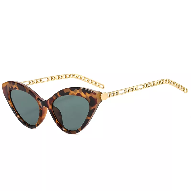 Retro Cat Eye Sunglasses with Metal Chain - Image 6