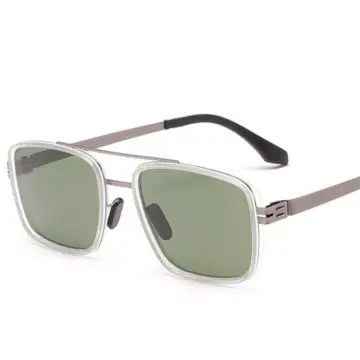 Retro Double Bridge Square Sunglasses UV400 Protection