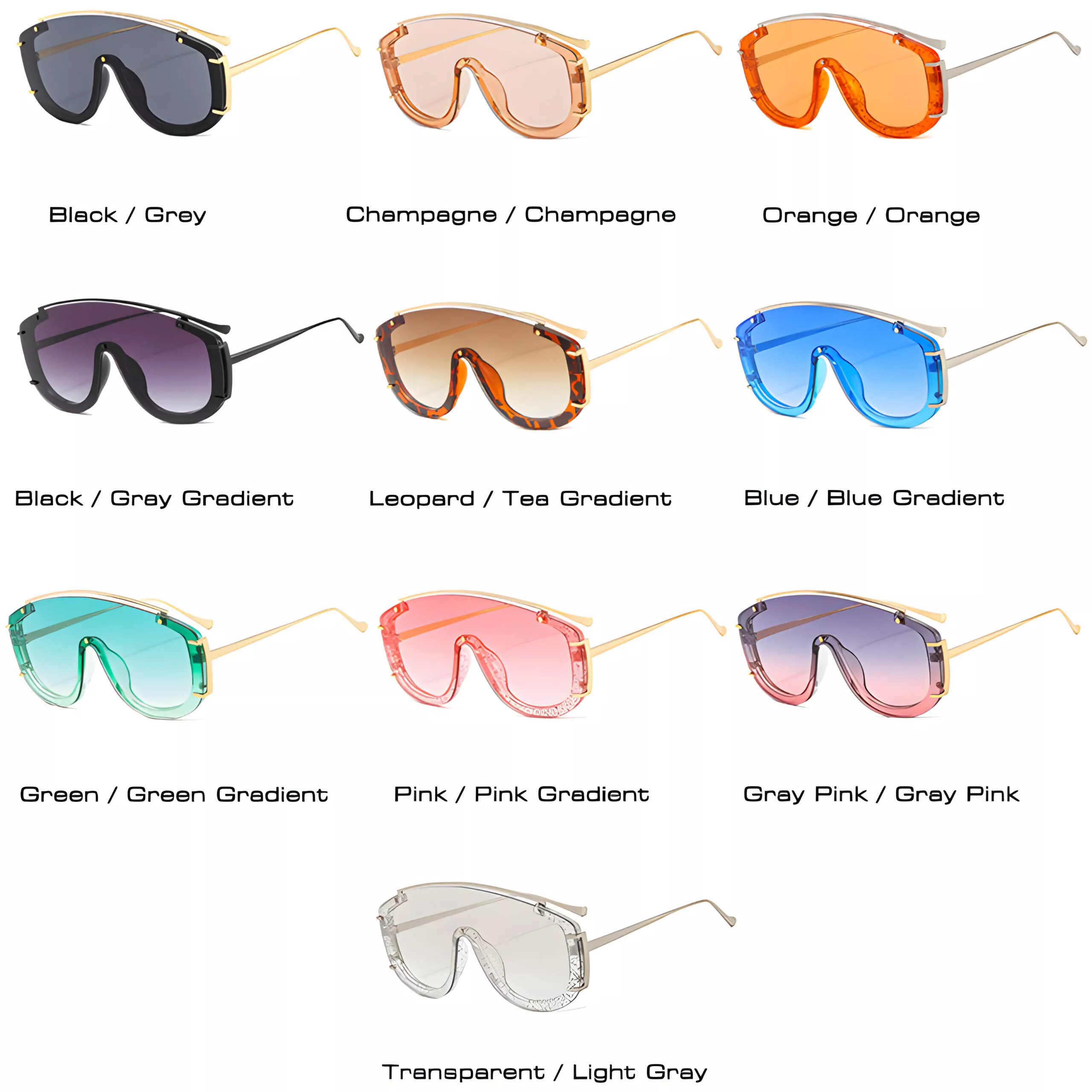 Oversized Retro Sunglasses with Rivets & Gradient Lenses - Image 6