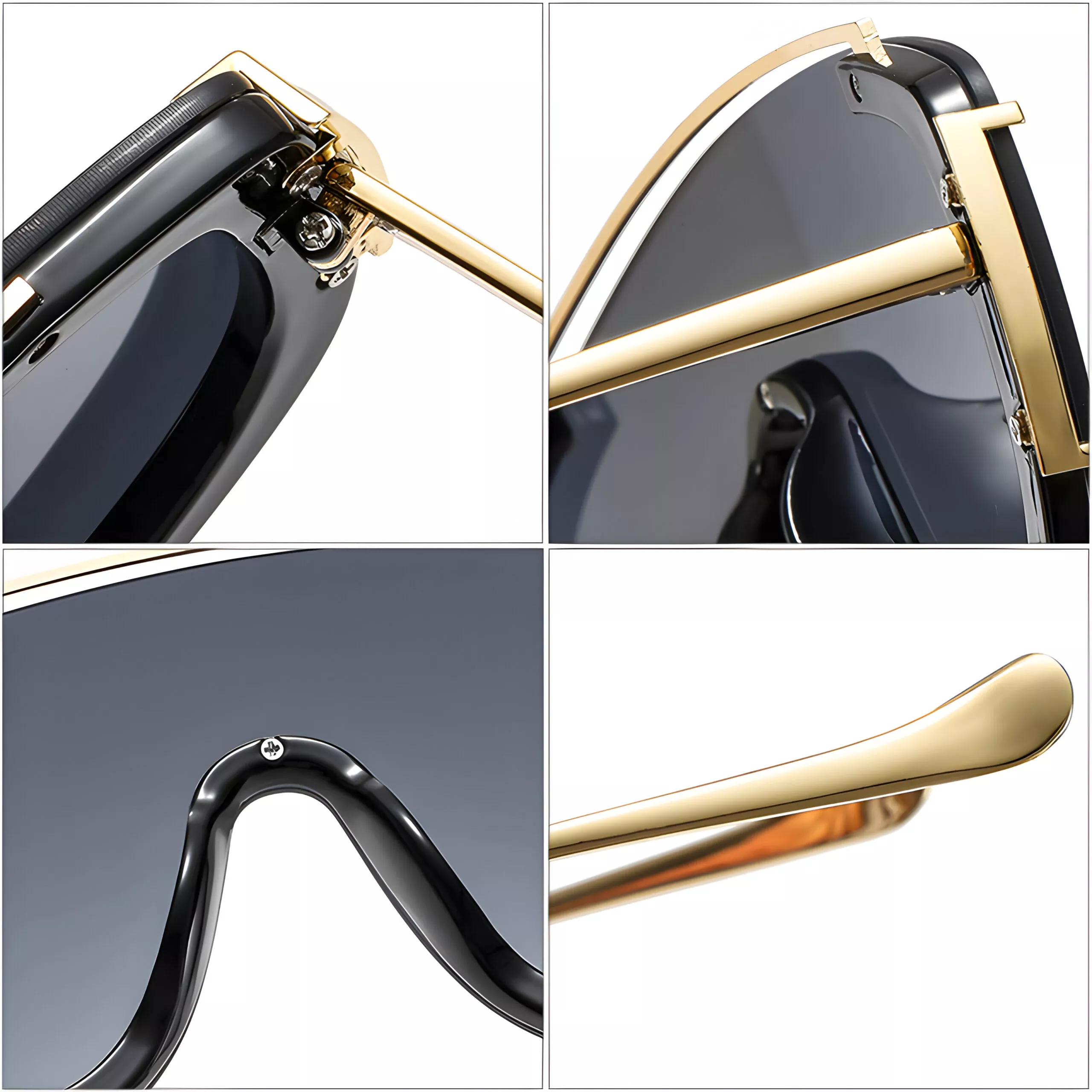 Oversized Retro Sunglasses with Rivets & Gradient Lenses - Image 5
