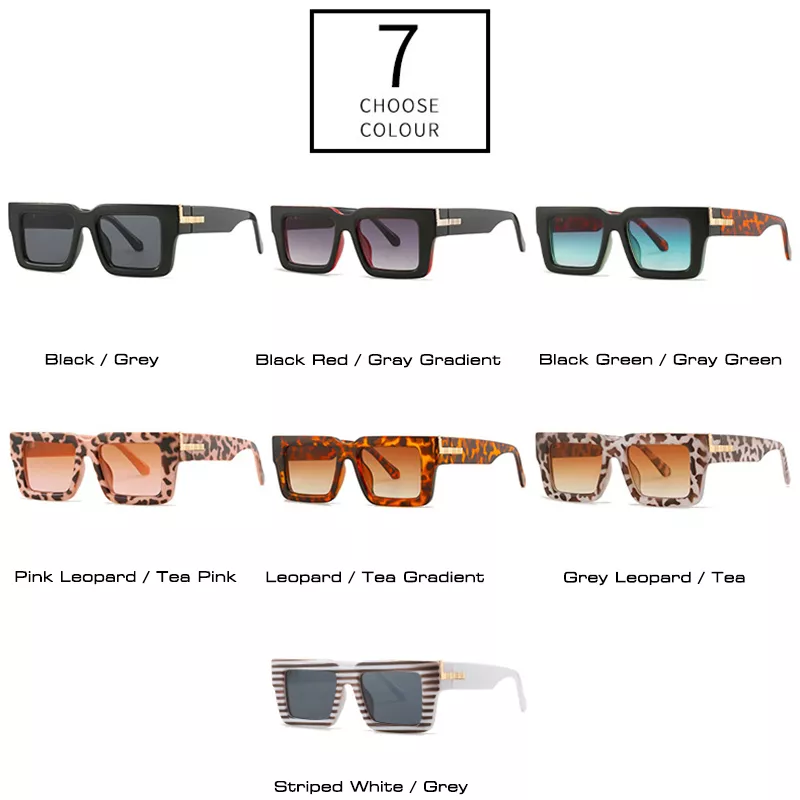 Retro Square Leopard Sunglasses for Women & Men – Gradient UV400 Protection - Image 4