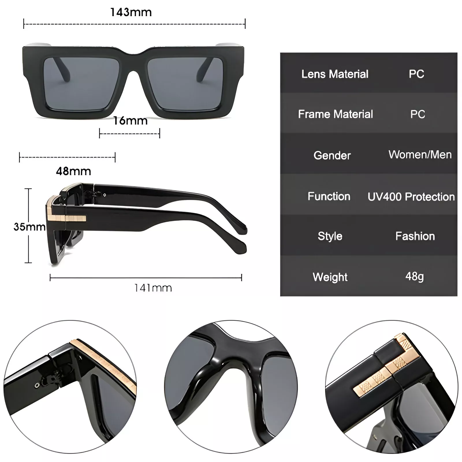 Retro Square Leopard Sunglasses for Women & Men – Gradient UV400 Protection - Image 5
