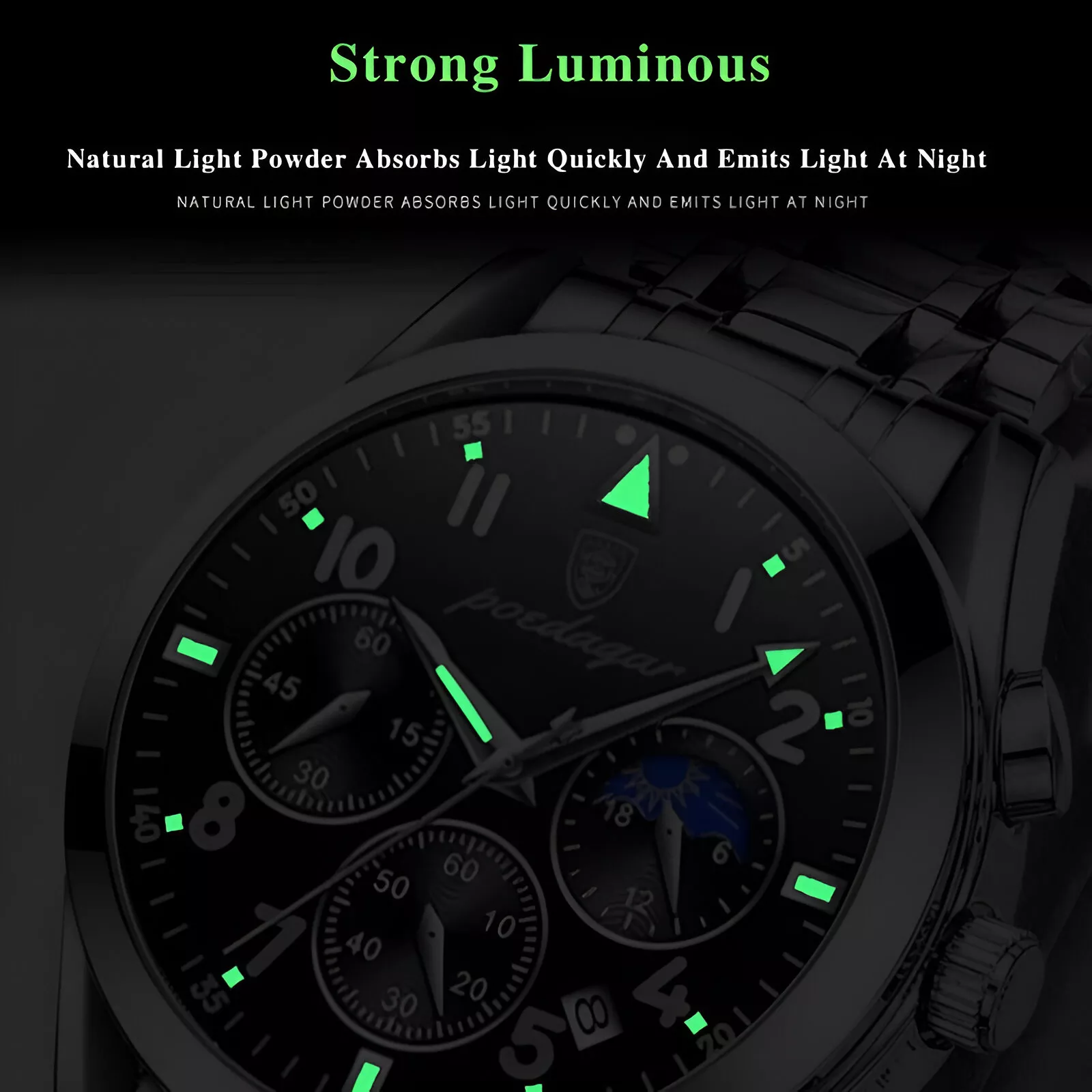 Men’s Luxury Stainless Steel Quartz Watch – Fashion Waterproof Business Wristwatch - Image 5