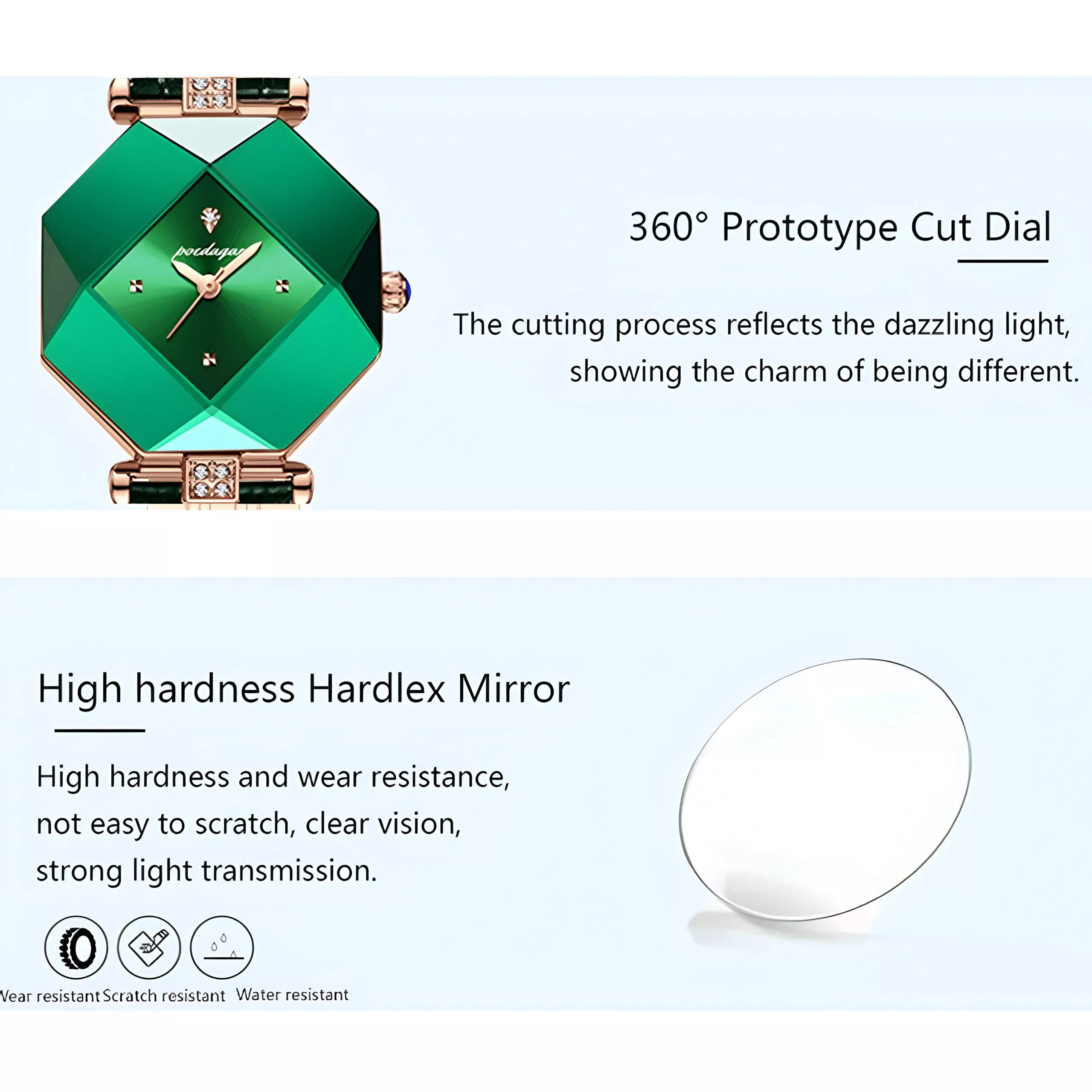 High Quality Luxury Diamond Women's Watch - Green Leather, Waterproof, Exquisite Design - Image 5