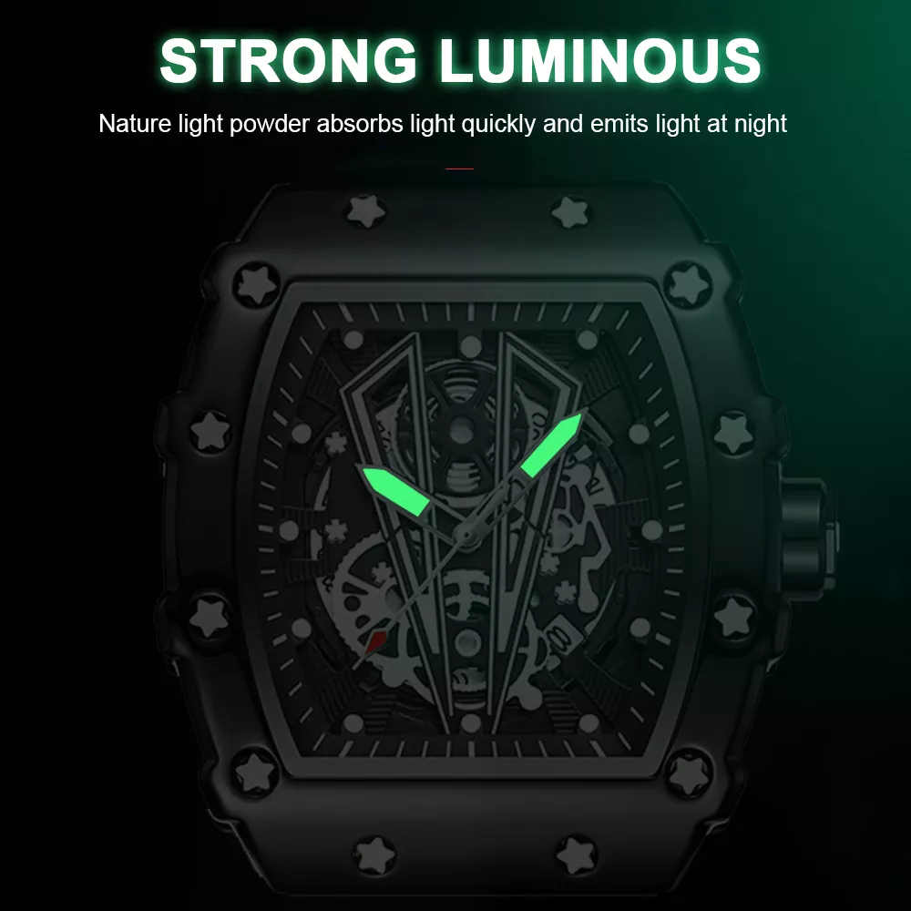 Fashion Sports Watch with Luminous Hands, Calendar, and Waterproof Silicone Strap - Image 4