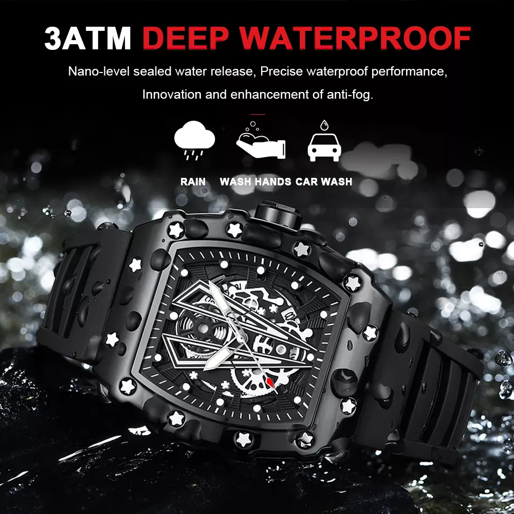 Fashion Sports Watch with Luminous Hands, Calendar, and Waterproof Silicone Strap - Image 3