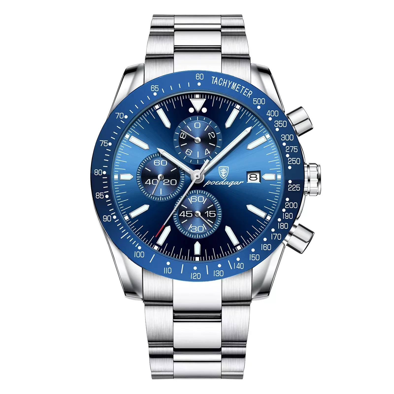 Luxury Men's Stainless Steel Chronograph Watch - Waterproof, Luminous Quartz - Image 6