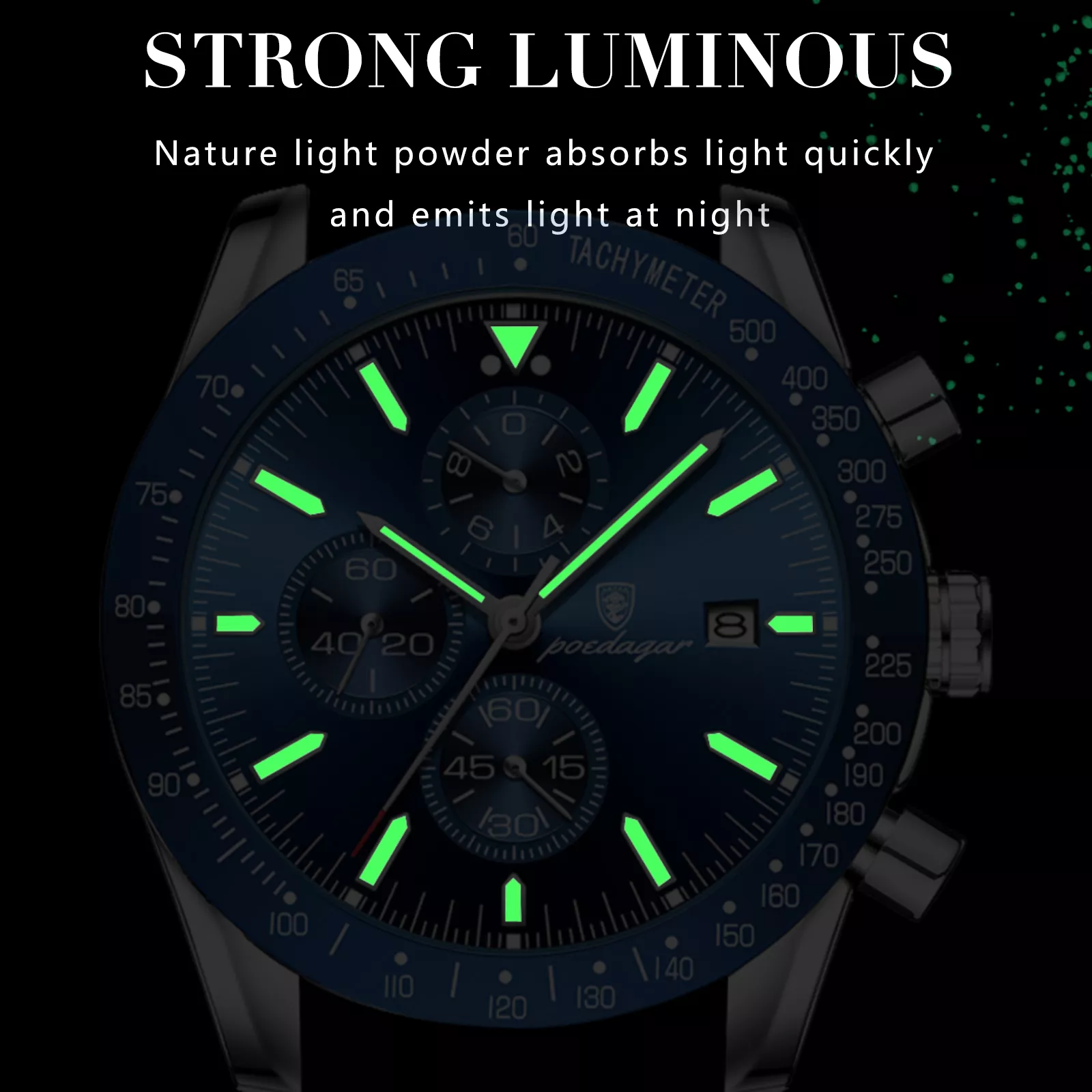 Luxury Men's Stainless Steel Chronograph Watch - Waterproof, Luminous Quartz - Image 5