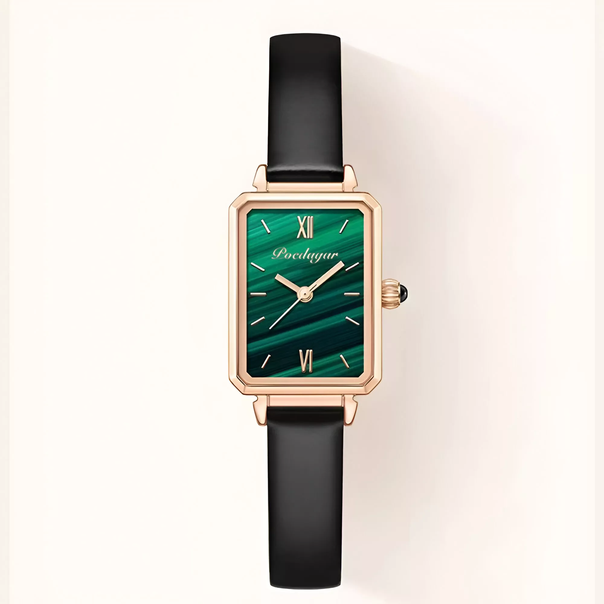 Elegant Green Square Leather Women's Watch - Image 5