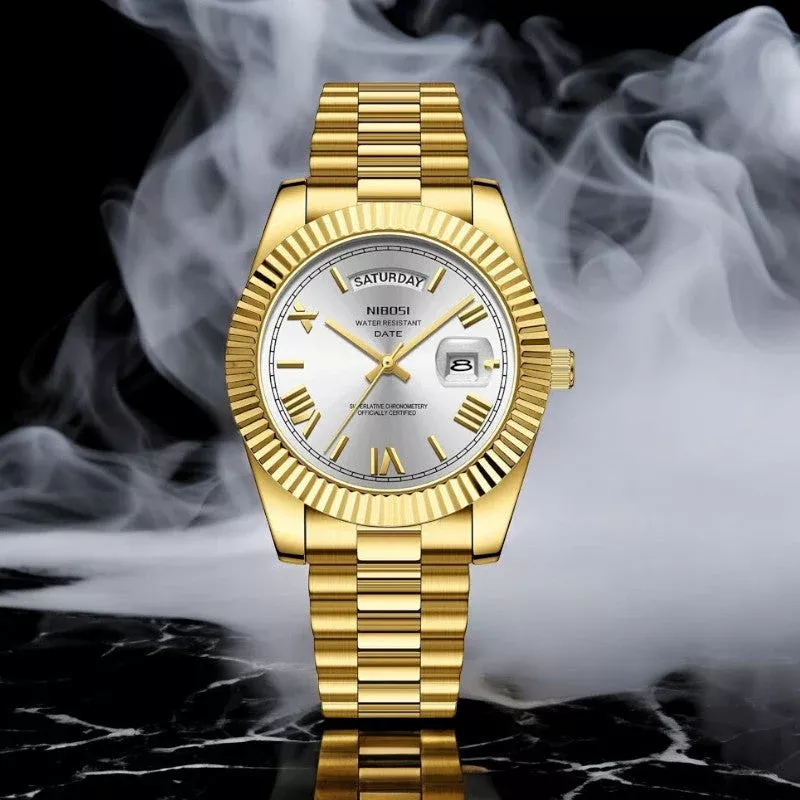 Luxury Men’s Waterproof Quartz Watch with Week & Date Display, Stainless Steel - Image 6