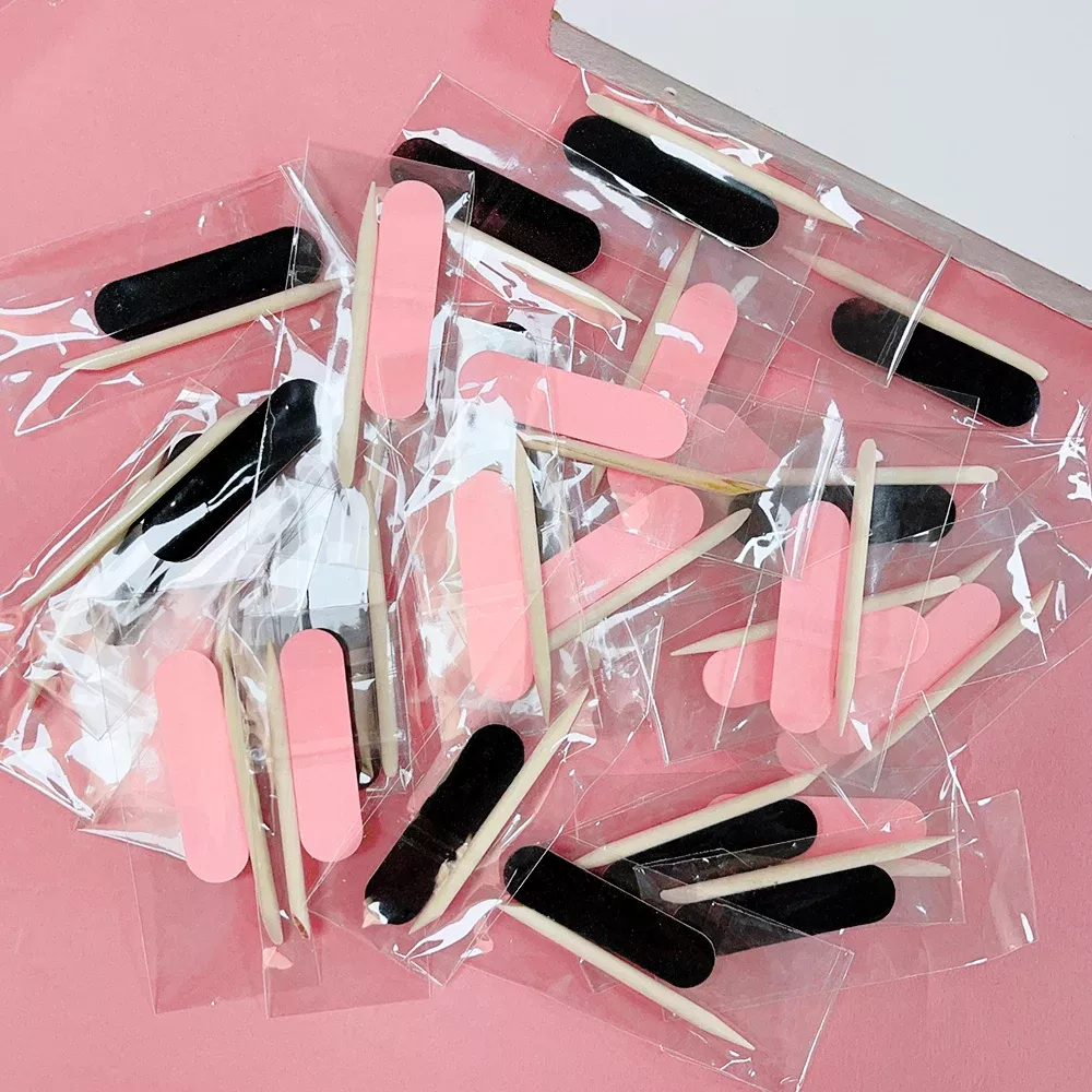 80pc Disposable Nail File & Care Kit - Mini Nail Art Tools with Wood Sticks - Image 2
